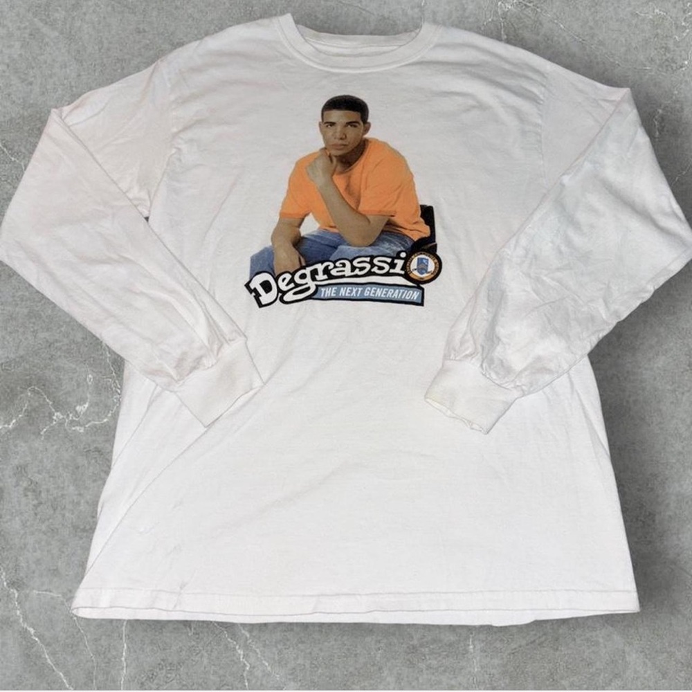 Graphic White Long Sleeve Men's Shirt